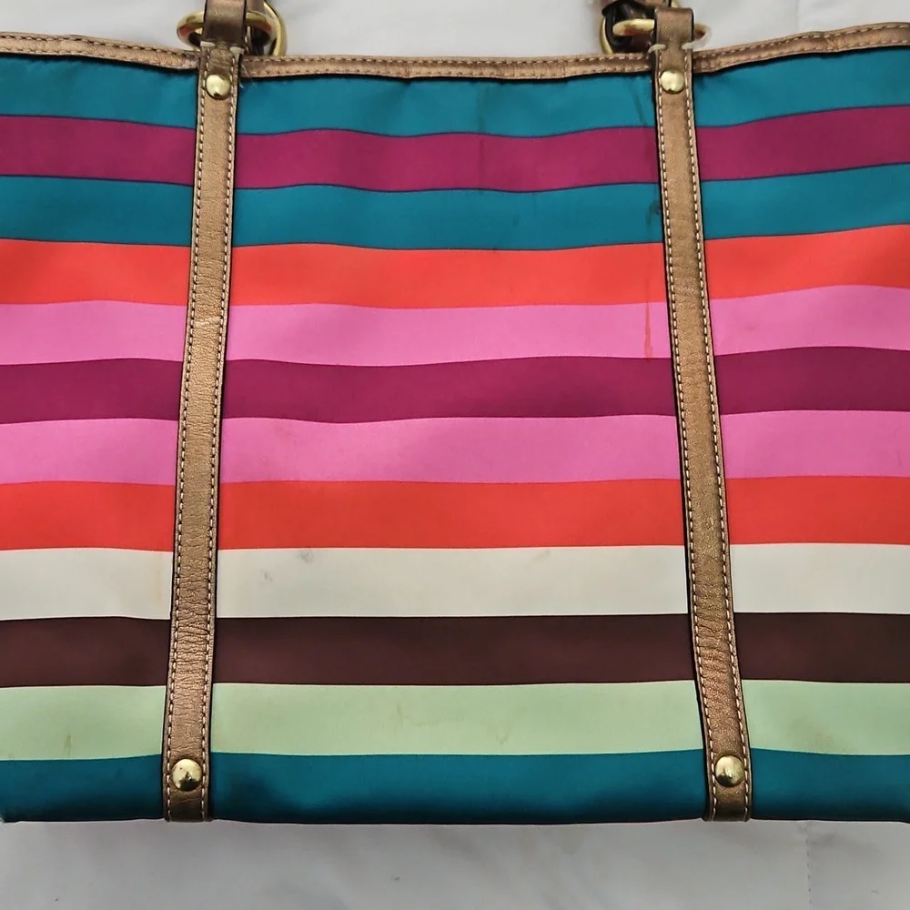 Coach Multistriped Legacy Tote - Picture 9 of 12